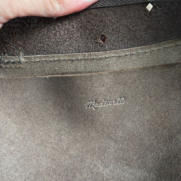 MADEWELL The Zip Top Transport Tote Crossbody Brown Leather Bag Purse Perforate - Picture 6 of 10